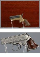 Two Antique American Four-Shot Pepperbox Pistols
