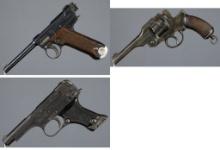 Three Japanese Military Handguns