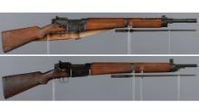 Two French MAS Bolt Action Military Rifles with Bayonets