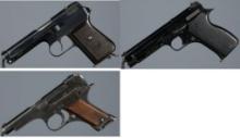 Three Military Semi-Automatic Pistols