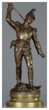 "A Outrance" French Cuirassier Bronze by Charles Anfrie