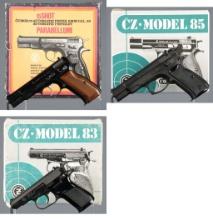 Three CZ Semi-Automatic Pistols with Boxes