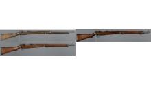 Three Japanese Military Arisaka Bolt Action Rifles