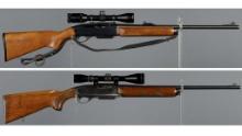 Two Remington Semi-Automatic Sporting Rifles with Scopes