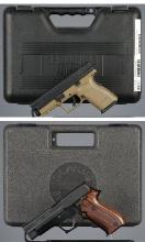 Two Semi-Automatic Pistols with Cases