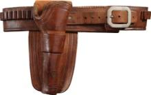 Northern Plains Style Tooled Leather "Mexican Loop" Holster Rig