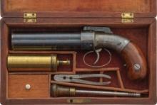 Cased Allen & Thurber Worcester Percussion Pepperbox
