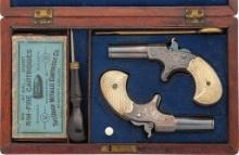 Pair of Engraved, Silver Plated Remington-Elliot Derringers