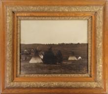 Framed "American Horses Camp at Cheyenne Reservation" Print