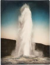 F.J. Haynes "Old Faithful" Print Hand Colored by L.A. Huffman