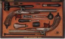Cased Pair of J.B. Hanquet of Liege Percussion Pistols