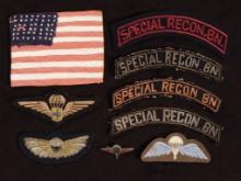 Grouping of Reconnaissance/Paratrooper Themed Patches and Pin