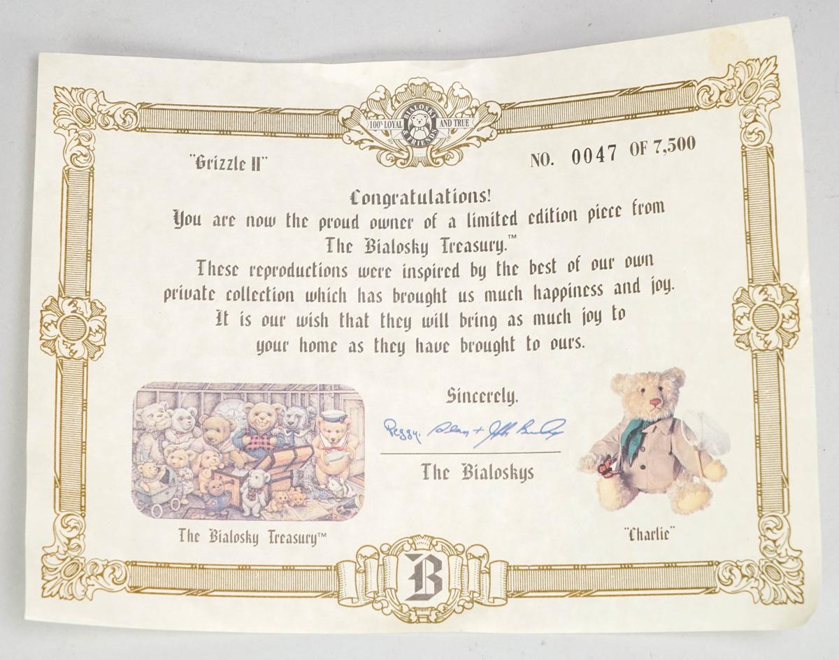Limited Edition Bialosky Treasury Grizzle II Bear, No 47/7500