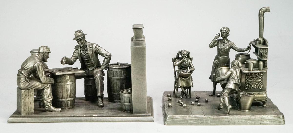 5 - Franklin Fine Pewter Statues/Sculptures; Farmer's' Wife,