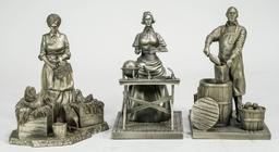 5 - Franklin Fine Pewter Statues/Sculptures; Farmer's' Wife,