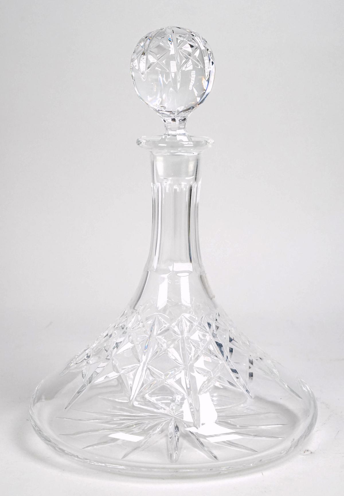 Rogaska Ship's Crystal Decanter, Hand Crafted In Yugoslavia