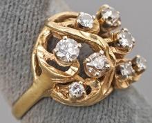 14k Gold & Diamond Ring, Sz. 5