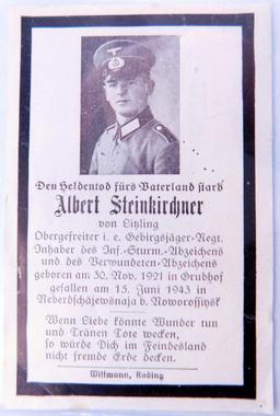 German WWII Military Soldier Death Cards, Five (5)