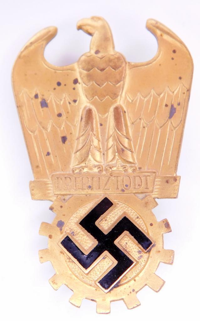 German WWII Gold DR FRITZ TODT Eagle Decoration