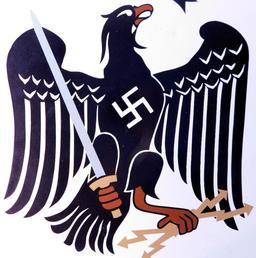 German WWII Eagle Gott mit uns Porcelain Wall Sign