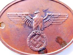 German WWII Waffen SS Geheime Staatspolizei Criminal ID Disc