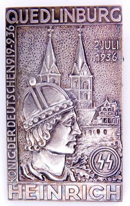 German World War II Waffen Elite 1936 HEINRICH Quedlinburg Roman Soldier Badge
