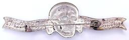German WWII Waffen SS Skull Breast Badge with motto