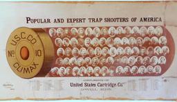 1880's Lithograph United States Cartridge Co. Advertisement of Popular and Expert Trap Shooters