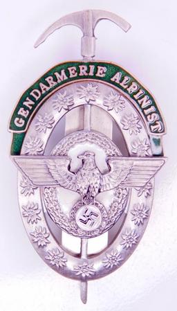 German WWII Army Mountain Troop Gendarmerie Alpine Badge