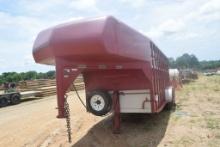 "1998 HILL GOOSENECK STOCK TRAILER 24' W/ TITLE