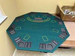 LOT CONSISTING OF CASINO TABLE/TOP, CARDS & CHIPS