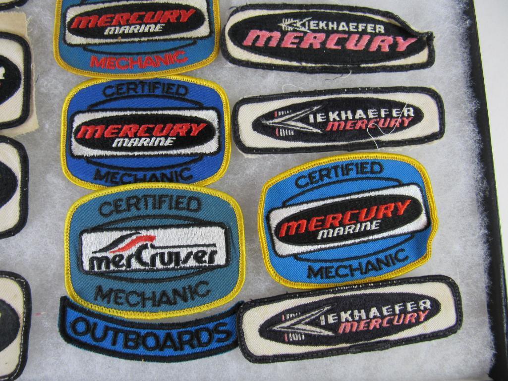 Large Group Vintage Mercury Kiekhaefer Outboard Motors Embroidered Sewn Patches