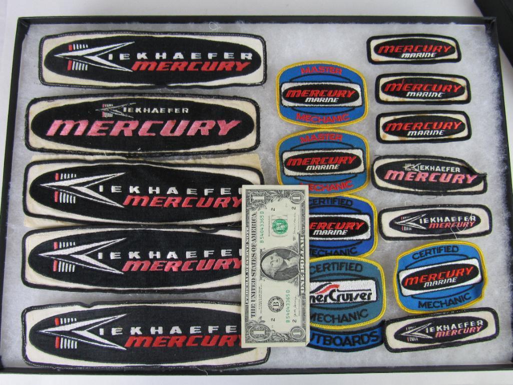 Large Group Vintage Mercury Kiekhaefer Outboard Motors Embroidered Sewn Patches