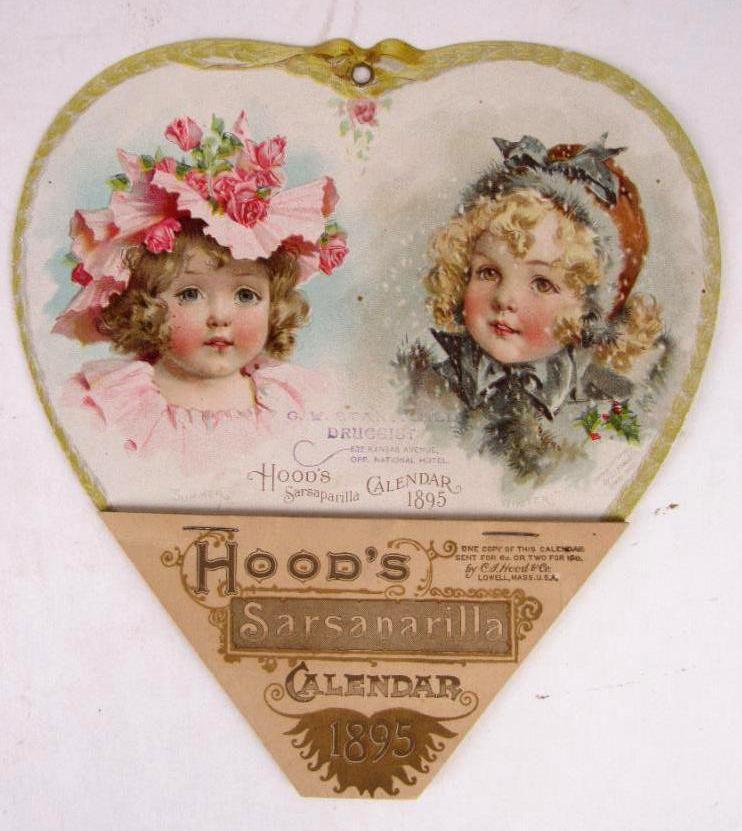 Hoods Sarsaparilla Original 1895 Advertising Calendar/Stunning Condition!