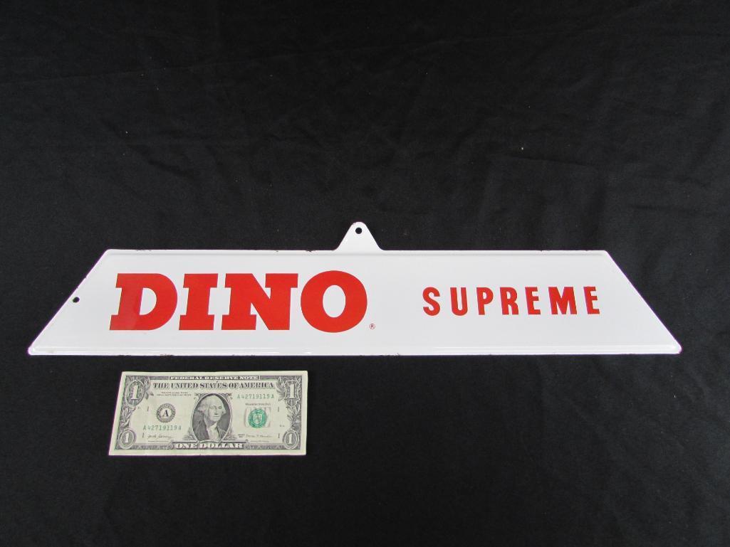 Authentic Antique Sinclair "DINO Supreme" Porcelain Gas Pump Panel / Sign