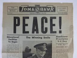 WWII The Tomahawk Base Newspaper 5/7/1945 V-E Day Edition