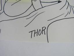 Thor Signed 1970's Men's Magazine Cartoon Original Art