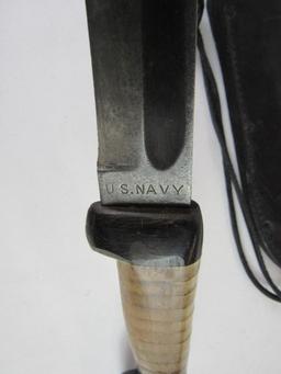 WWII Era US Navy RH37 Pal Fighting Knife w/ Custom Lucite Handle