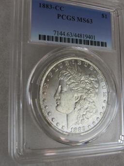 1883 CC Carson City Morgan Silver Dollar PCGS MS63