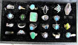 Estate Found Lot Of All Sterling Silver Rings