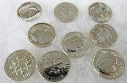 1962 Proof Silver Dimes Group of (9)
