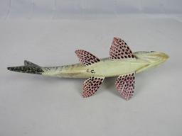Outstanding Signed Carl Christiansen (Newberry, Mich) Hand Carved Rainbow Trout Fishing Decoy