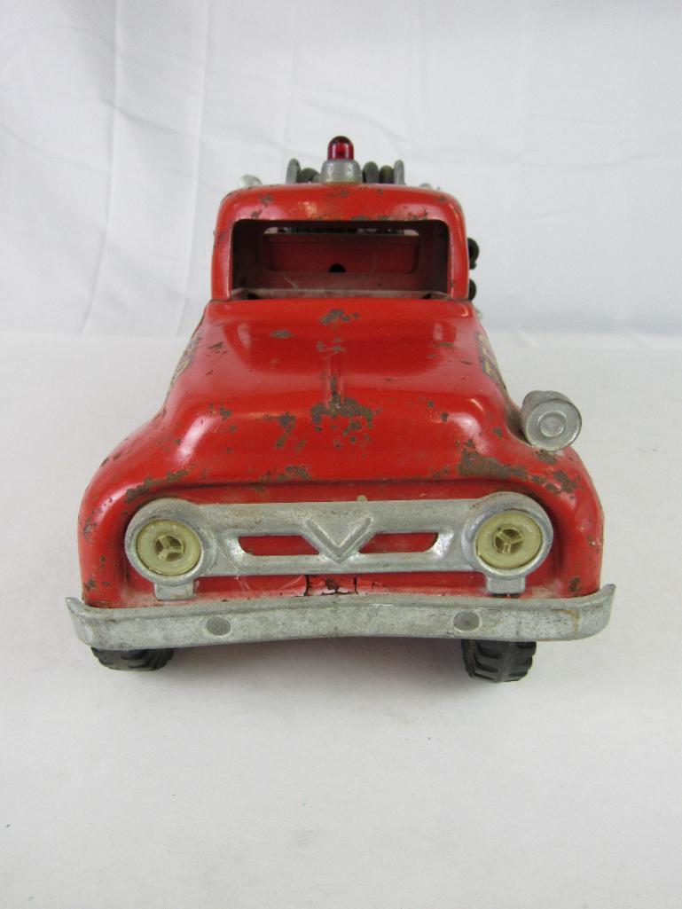 Antique 1950's Tonka No. 5 Pressed Steel Fire Pumper Truck