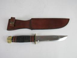 Antique Marbles MSA Gladstone Mich Fixed Blade Knife w/ Stag Pommel