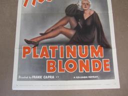 Harlow Platinum Blonde Original (1950) Movie Poster