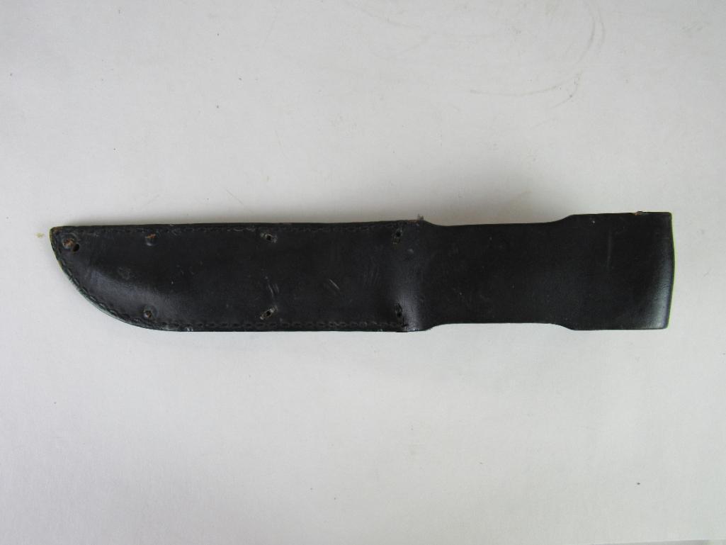 Vintage Sword Brand "Hand Made" Military Fighting Knife in Leather Sheath