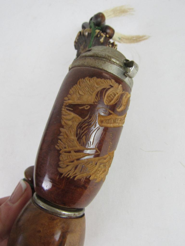 Vintage Elsi Bruyere Carved German Style Smoking Pipe with Stag