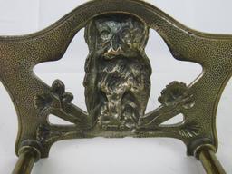 Antique Art Nouveau Brass Expanding Owl Bookends