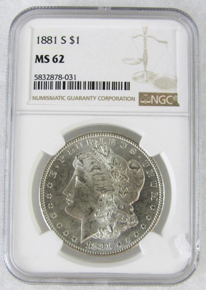 1881-S Morgan Silver Dollar PCGS MS62