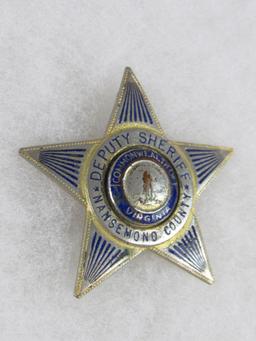 Original Obsolete Police Deputy Sheriff Badge Nansemond County, Virginia